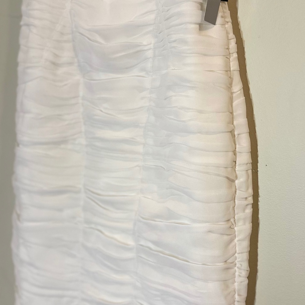 White Rouched Halter Sheath Dress - Picture 9 of 16